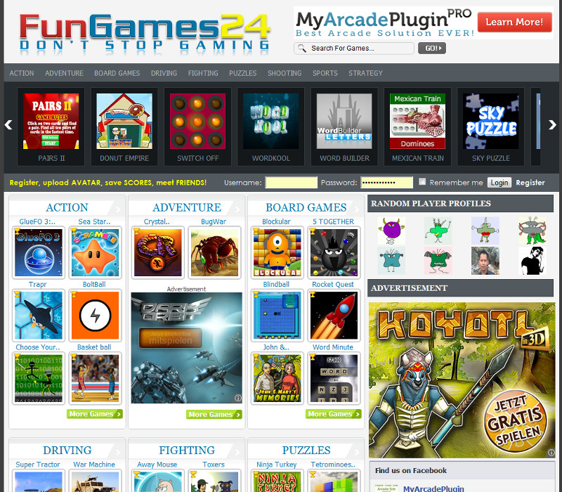 Online Arcade Games Website + Free Installation + Hosting